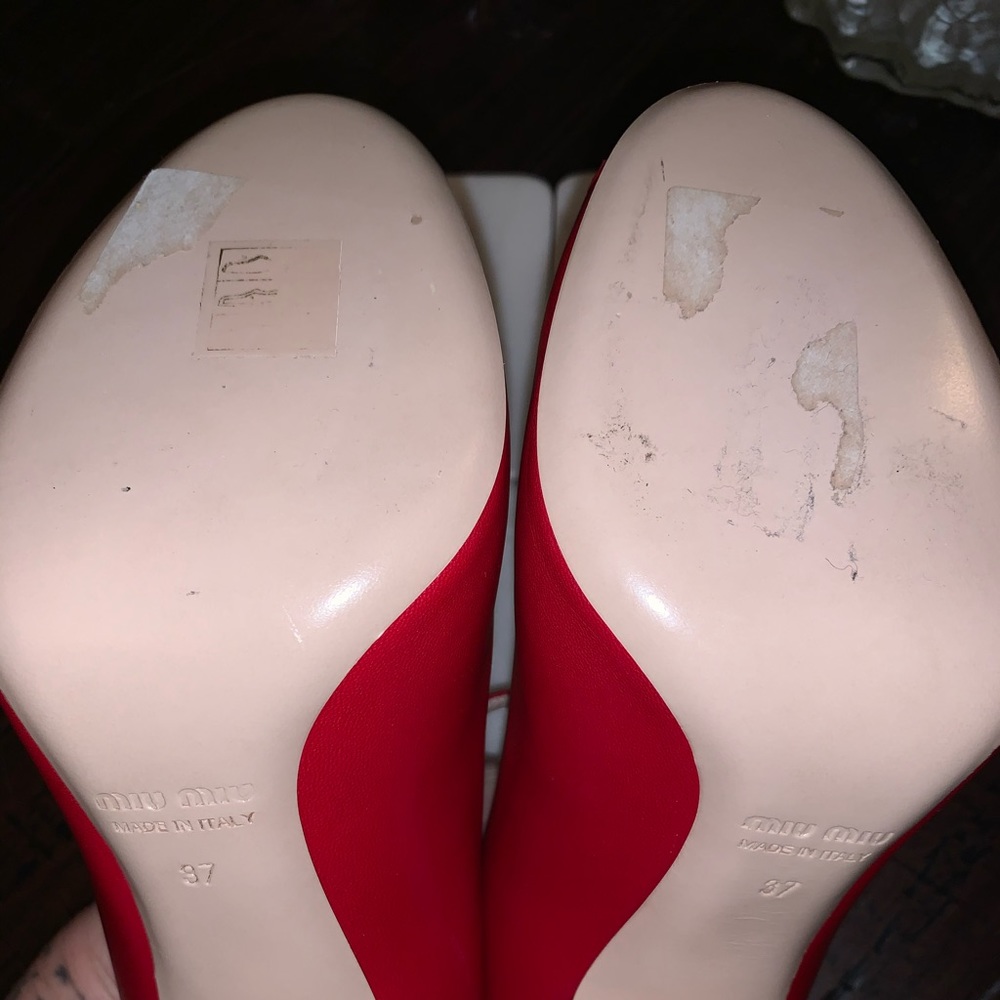 NEVER WORN Red Miu Miu studded T-Strap Mary Janes - Picture 6 of 7